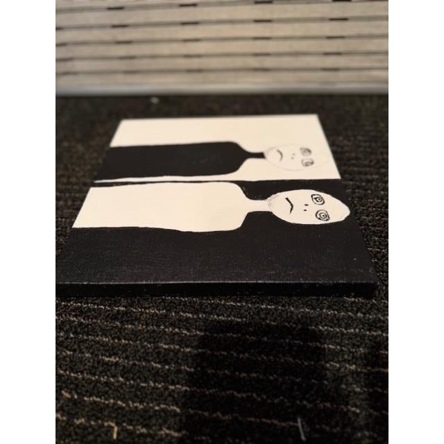 2020s Ying and Yang a Black and White Original Collage on Canvas by Susan Cohen For Sale - Image 5 of 6