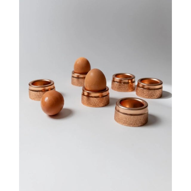 Metal Mid-Century Stackable Egg Cups in Hammered Copper Metal, Germany, 1960s, Set of 6 For Sale - Image 7 of 11