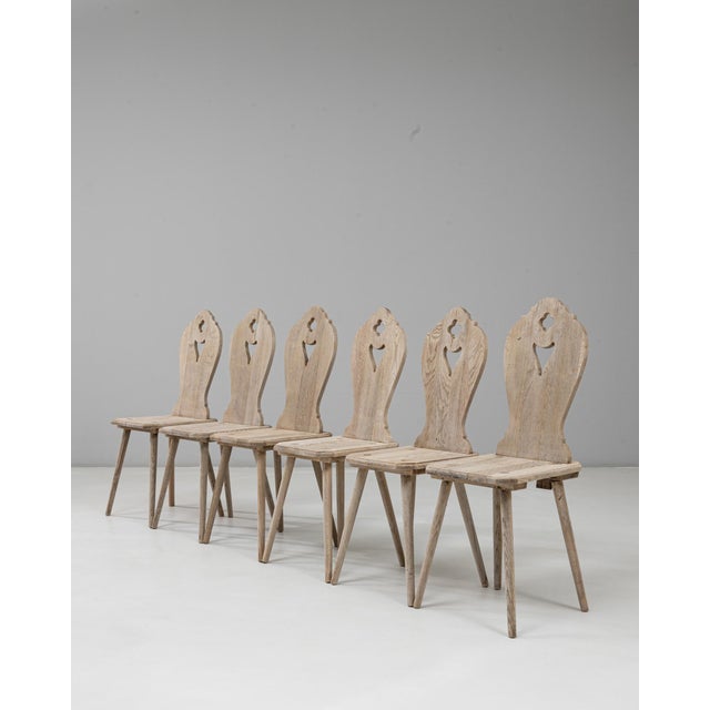 Brown 20th Century French Oak Alpine Dining Chairs - Set of 6 For Sale - Image 8 of 18