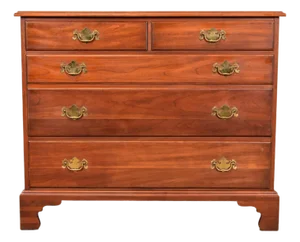 Henkel Harris Georgian Solid Cherry Wood Five-Drawer Dresser or Chest of Drawers, Circa 1960s