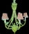Vintage Custom Painted Pale Green Carved Palm Tree Faux Bamboo Iron 6 Light Regency Chandelier For Sale In West Palm - Image 6 of 10