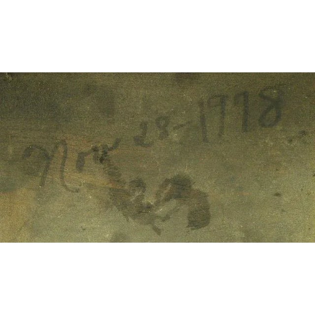 Chinese Oval Coffee Table With Hand Carved Battle Scene and Six Stools For Sale - Image 9 of 10