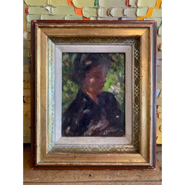 Framed Bernard Lennon (1914-1992) Portrait of his Wife Ruth, signed on front and back.