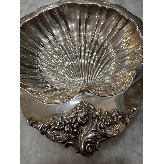 Mid 20th Century Mid 20th Century Silver Plated Baroque Style Shell Dish For Sale - Image 5 of 8