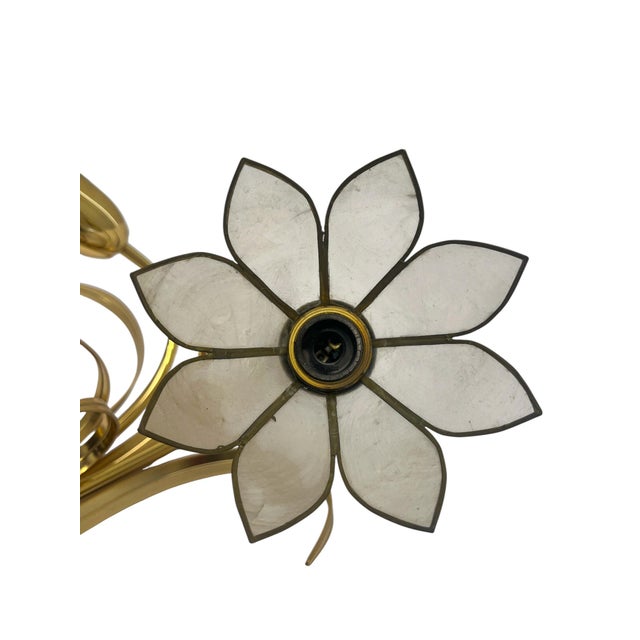 Brass and Lotus Flower Wall Lights by Sa Boulanger, 1960s, Set of 2 For Sale - Image 13 of 15
