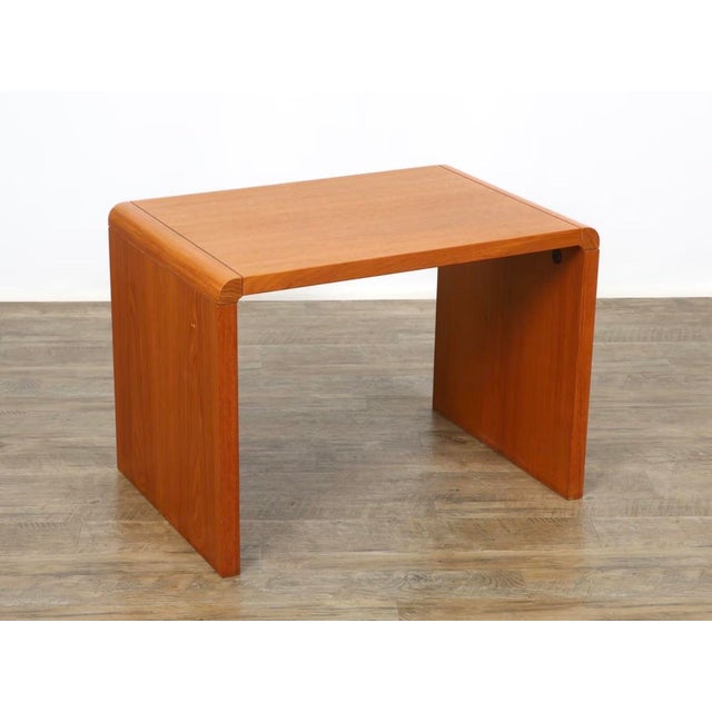 Mid-Century Modern Mid-Century Modern Danish Teak "Waterfall" Side Table by Trioh For Sale - Image 3 of 10