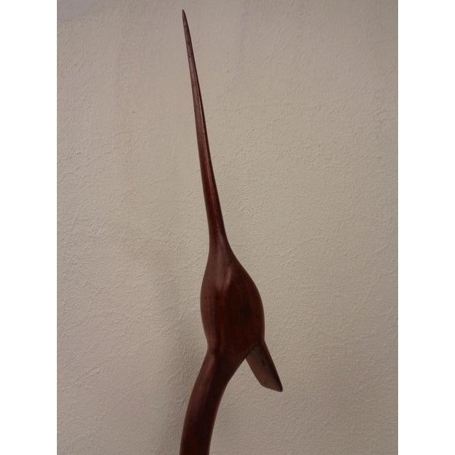Large Danish Heron or Crane in Teak, 1960s For Sale - Image 15 of 17