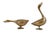 Vintage Mid-Century Modern Solid Brass Geese. Produced between the 1960s and 1970s. Featuring one goose with its neck...