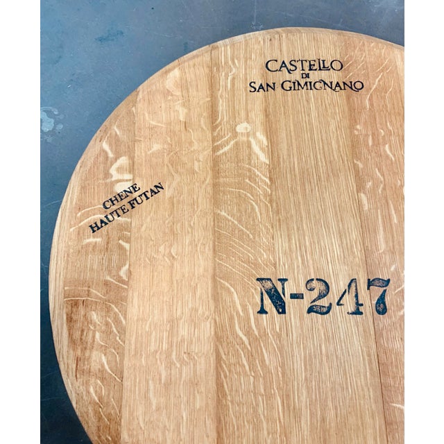 Contemporary French Style Reclaimed Wood Wine Barrel Lazy Susan For Sale - Image 3 of 5