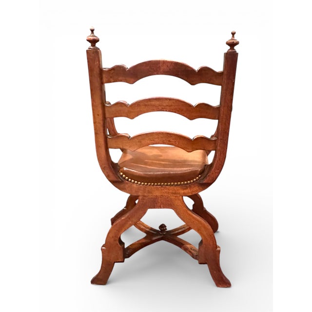 19th Century European Walnut Gondola Style Armchair. For Sale - Image 9 of 13