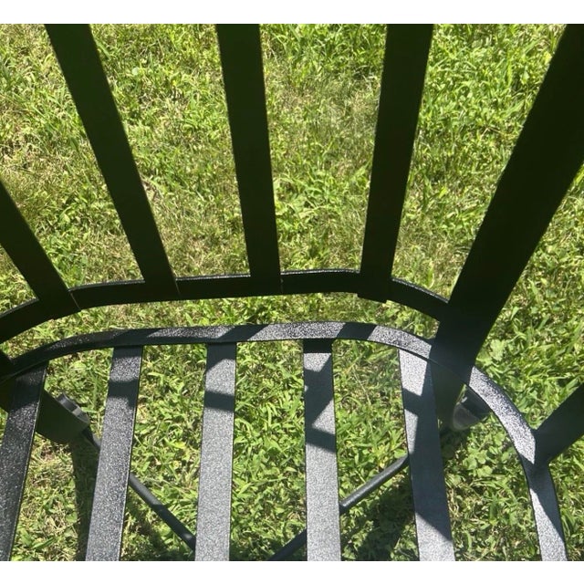 Black 6 Heavy Rare Vintage Wrought Iron Oversized Chairs For Sale - Image 8 of 8