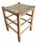 Vintage Low Stool in Honey-Yellow Tones of Wood Straw Seat, 1980s For Sale