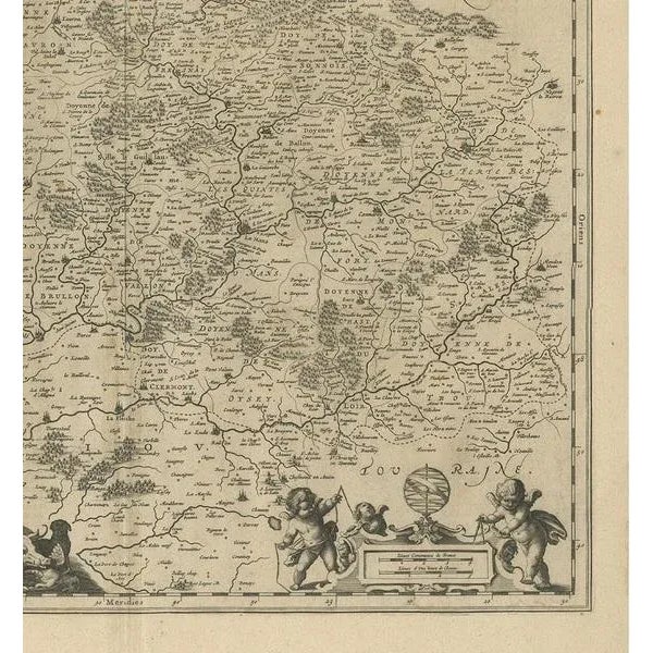 Antique Map of the Region of Maine by Janssonius, 1650 For Sale - Image 4 of 5