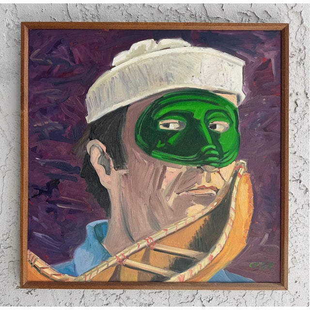 Wood 1980s Charles Parness Group of Four Abstract Self-Portraits For Sale - Image 7 of 11