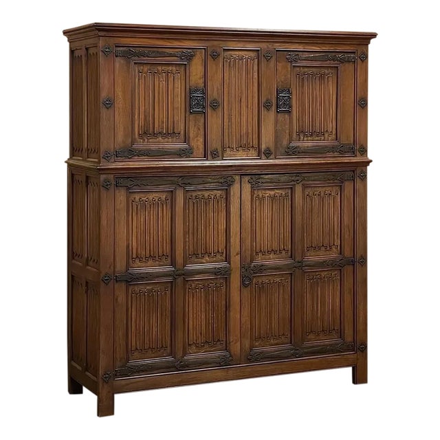 Antique French Gothic Wardrobe ~ Cabinet For Sale