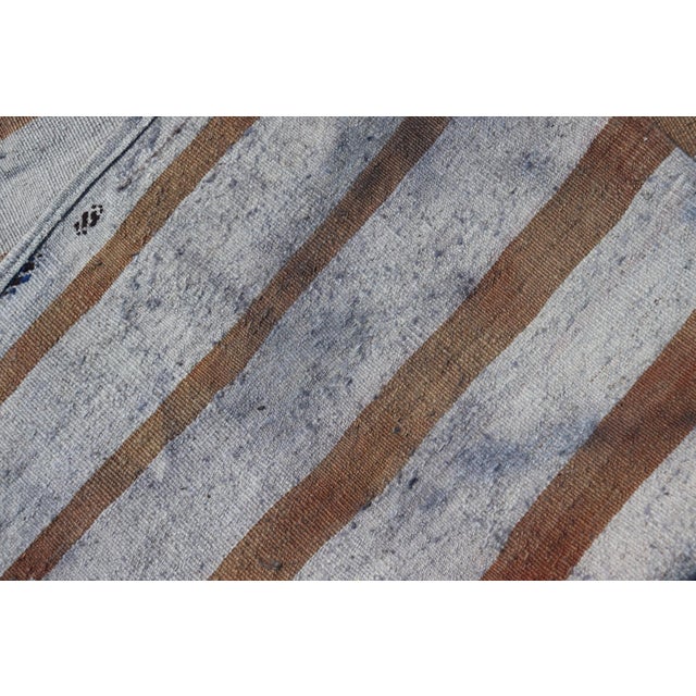 Turkish Vintage Kilim Runner in Gray and Brown Stripes 2’6 X 8’4 For Sale - Image 10 of 10