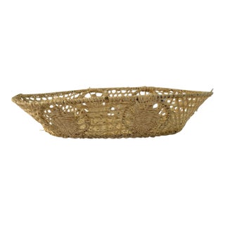 Vintage Open Weave Bread Basket For Sale