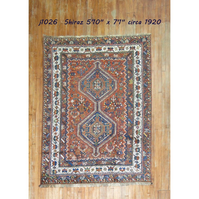 Brown Early 20th Century Tribal Afshar Rug - 5'10" x 7'1" For Sale - Image 8 of 8