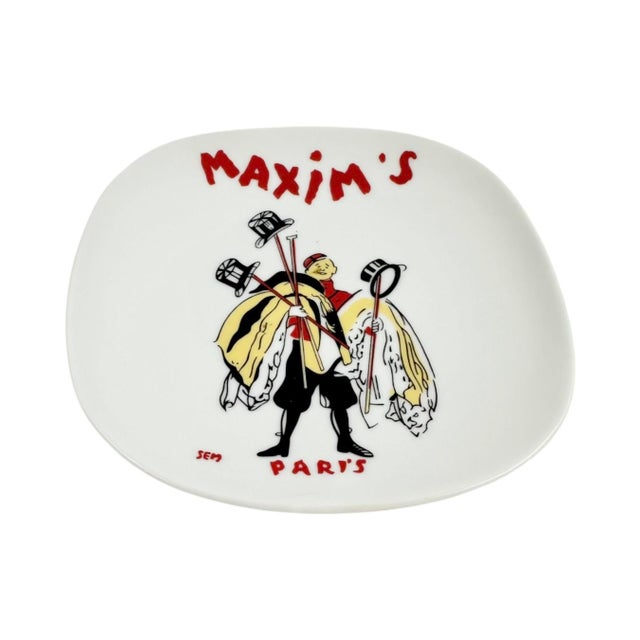 Mid 20th Century Vintage Maxim's De Paris Restaurant Sem Ashtray Dish For Sale - Image 5 of 9