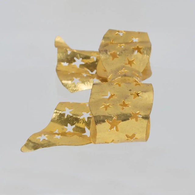 Gold Sonia Rykiel Paris Giant Gilded Bow Brooch For Sale - Image 8 of 8