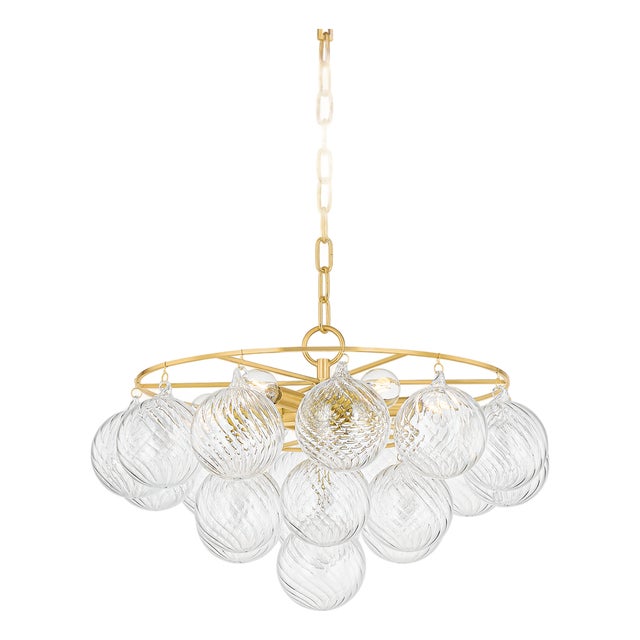 Mitzi Mimi 22.5 in. 6 Light Chandelier in Aged Brass Finish For Sale