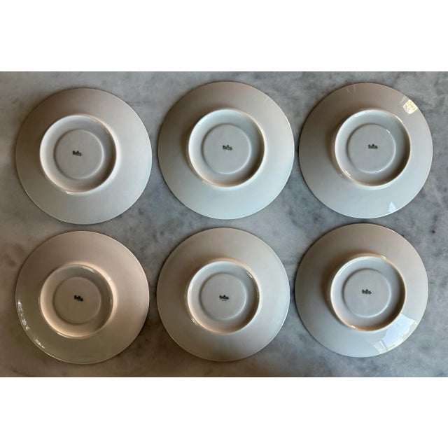 Mid Century Rosenthal Saucers in the Continental Blue Band Gold Lines Pattern - Set of 6 For Sale In Austin - Image 6 of 7