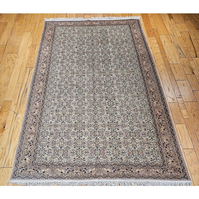 Vintage Turkish Hereke Room Size Rug, Hand-Woven Wool, Allover Pattern, 7' x 10' For Sale - Image 9 of 17