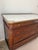 Early 20th Century Antique French Louis XVI Style Walnut Marble Top Commode With Brass Gallery For Sale - Image 5 of 9