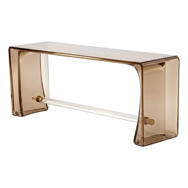 Modern Champagne Acrylic Waterfall Console For Sale