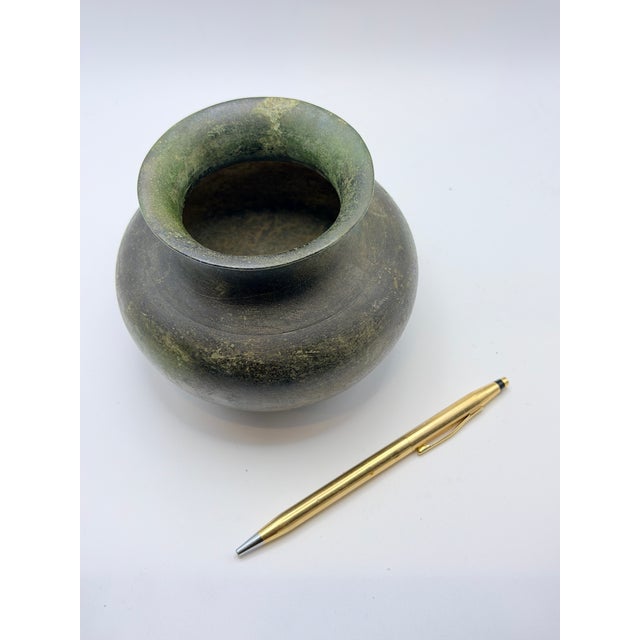 Early 20th Century Antique Unmarked Bronze Vase With Natural Patina For Sale - Image 5 of 5