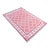 Handmade Cotton Natural Vegetable Dyed Reversible Pink and White Checked Tile Rug - 12'x15' For Sale