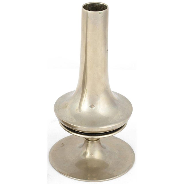 Vintage Nickel-Plated Candleholders, Germany, Set of 2 For Sale - Image 4 of 6