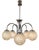 Art Deco Five-Light Chrome Chandelier with Etched Glass Globes, 1940s For Sale