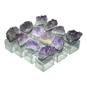 Amethyst Geode Crystal Napkin Ring Holders - Set of 12