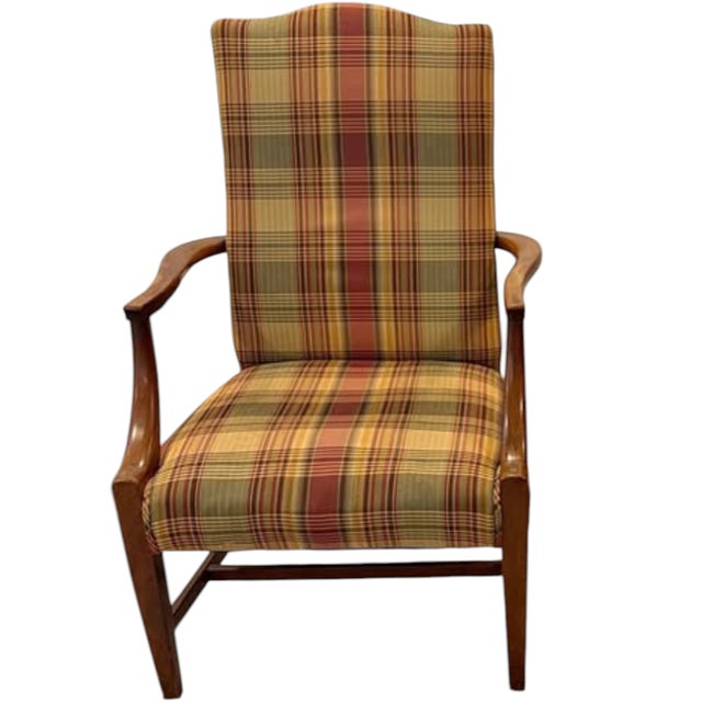 Ethan Allen Discover a Stunning Rare Vintage Pair of High-Back Armchairs & Ottoman by Ethan Allen For Sale - Image 4 of 12