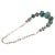 Chunky Chinese Turquoise Bead Necklace With Sterling Silver Chain For Sale - Image 4 of 6