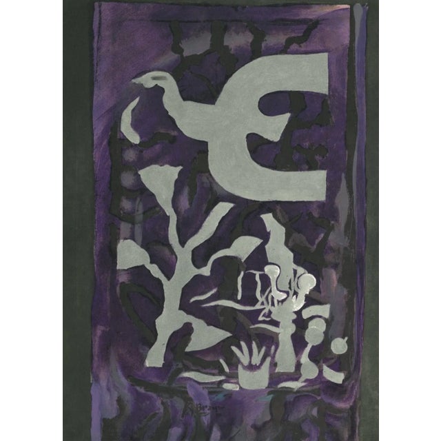 Composition from Derriere Le Miroir is a splendid lithograph realized after George Braque in 1964 The artwork is from...