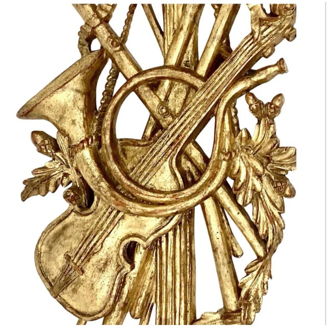 Palladio Palladio Louis XV Giltwood Instrumental Wall Hanging For Sale - Image 4 of 8
