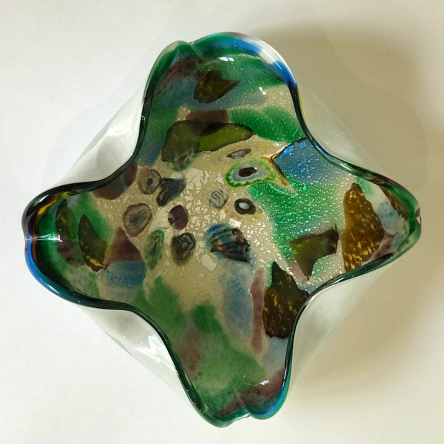 Silver Flecked Murano Glass Dish Bowl Catchall For Sale - Image 11 of 11