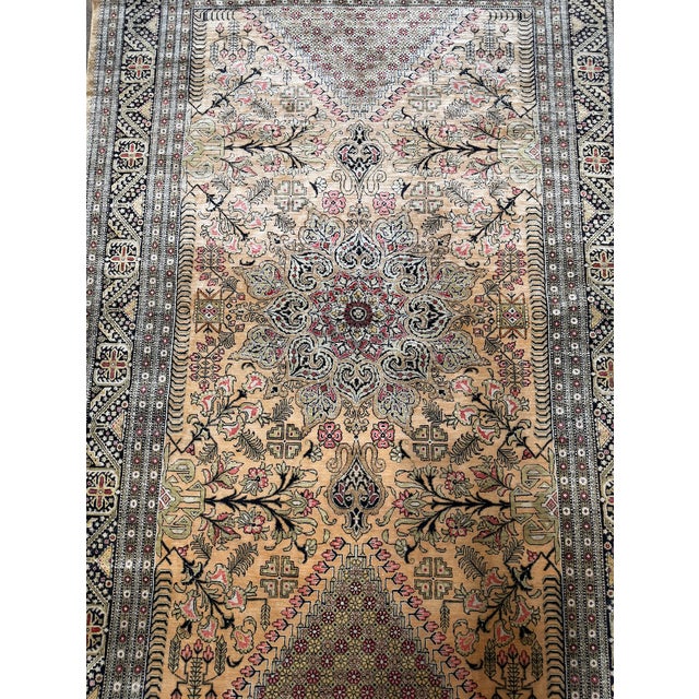 Antique Persian Qom Silk Rug, Circa 1950 For Sale - Image 4 of 8