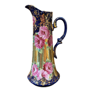 Japanese Nippon Morigage Porcelain Tankard, 16" Tall, Ca 1910