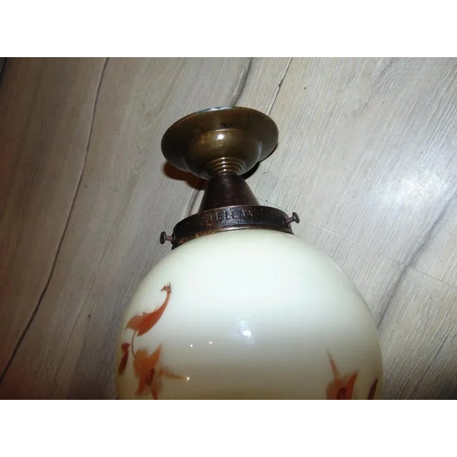 Pre-war brass plafond, lamp, celling lamps. Dimensions: height 24 cm, diameter of the lampshade 15 cm. European Plug (up...