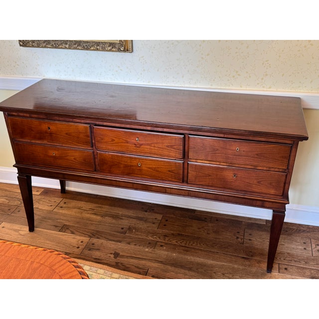 Antique English Mahogany Sideboard / Server, C. 1905 — 6 Drawers, 61″ W For Sale - Image 10 of 12