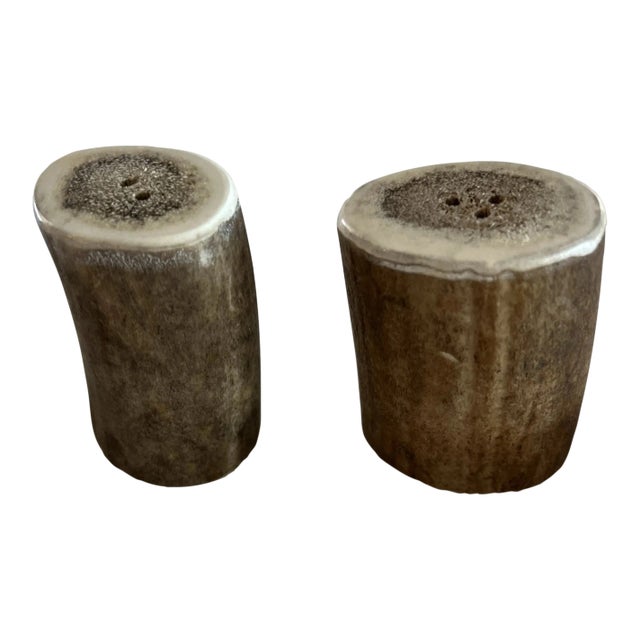 Vintage Moose Antler Salt and Pepper Shakers For Sale