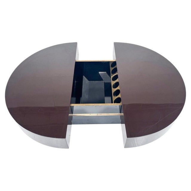 Wood Coffee Table attributed to Jean Claude Mahey, 1970s For Sale - Image 7 of 7