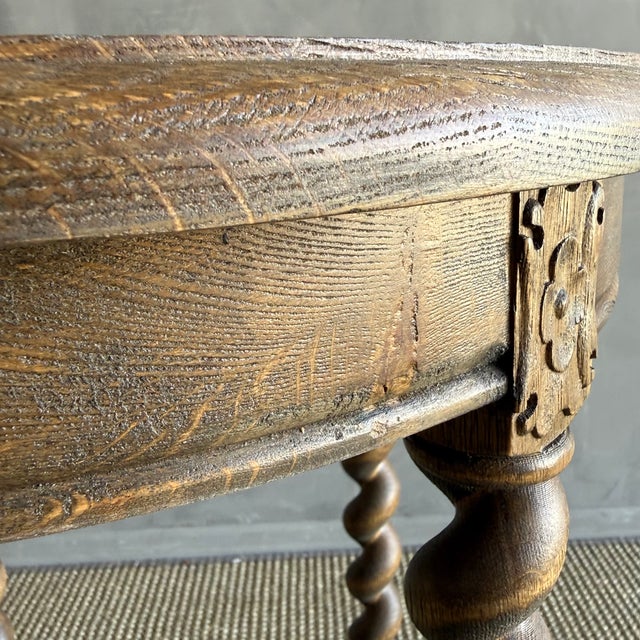 Not Yet Made - Made To Order Bellows Side Table in White Oak With Barley Twist Leg Details For Sale - Image 5 of 11