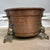 Rare Antique Copper Planter Cauldron Jardiniere With Brass Caryatids Lady Face Goddess Detail For Sale - Image 4 of 6