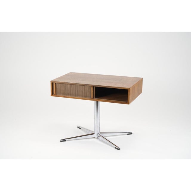 Mid-Century Modern Mid-Century Walnut Rotating TV Side Table, 1970s For Sale - Image 3 of 18