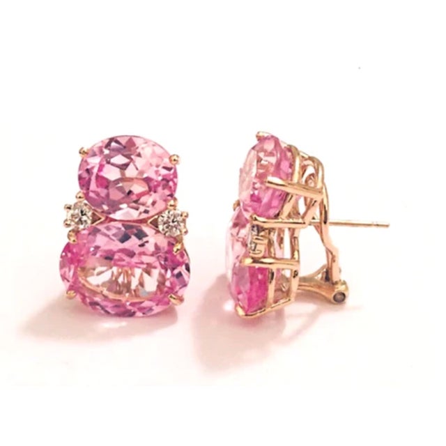 Not Yet Made - Made To Order Christina Addison Large Gum Drop™ Earrings With Dark Amethyst and Pale Amethyst and Diamonds - a Pair For Sale - Image 5 of 12