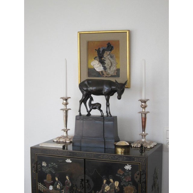 Black V. Winkler, Doe and Fawn Sculpture, 1930s, Bronze For Sale - Image 8 of 8